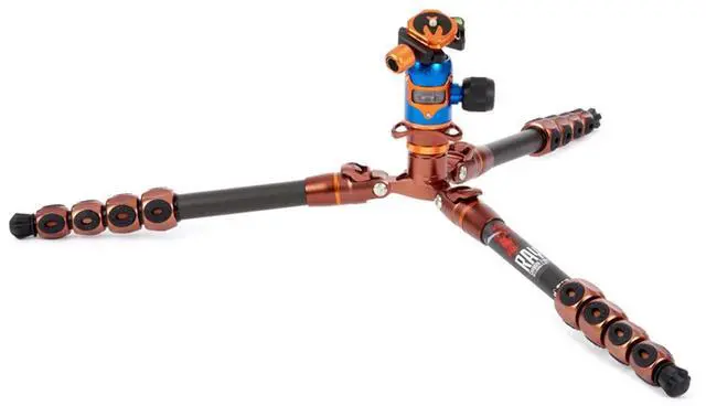 Alt view image 5 of 8 - 3 Legged Thing Legends Ray 5-Section Carbon Fiber Travel Tripod with AirHed Vu Ball Head, Bronze & Blue