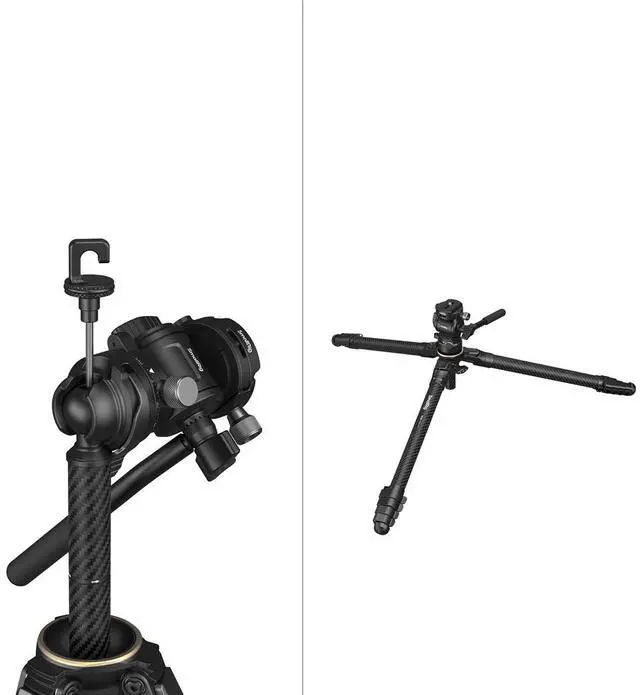 Alt view image 6 of 7 - SmallRig Portable 5-Section Carbon Fiber Travel Tripod with Ball Head, Black