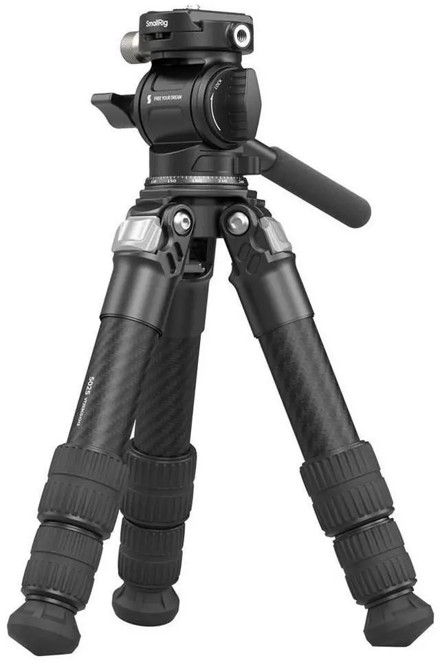 Main image of SmallRig 3-Section Heavy-Duty Carbon Fiber Tabletop Tripod with Video Head, Black