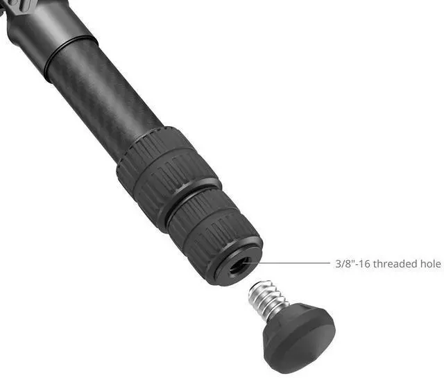 Alt view image 6 of 6 - SmallRig 3-Section Heavy-Duty Carbon Fiber Tabletop Tripod with Video Head, Black