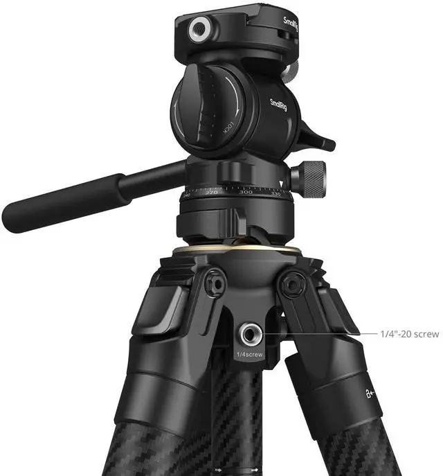 Alt view image 3 of 7 - SmallRig Portable 5-Section Carbon Fiber Travel Tripod with Ball Head, Black
