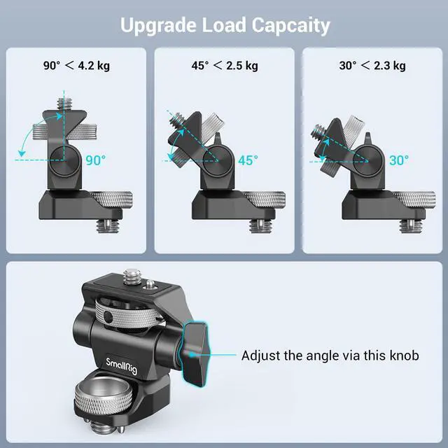 Alt view image 6 of 7 - SmallRig Swivel and Tilt Adjustable Monitor Mount with ARRI-Style Screw