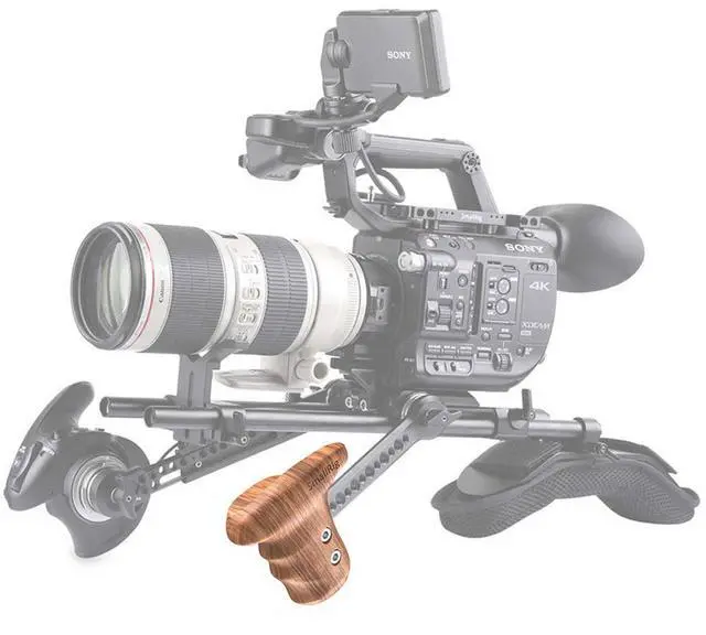 Alt view image 6 of 7 - SmallRig Left Side Wooden Handle with ARRI Rosette for Handheld and Shoulder Mounting System