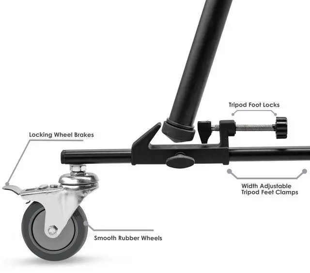 Alt view image 3 of 7 - 3Pod VT-2 Professional Universal Tripod Dolly with Handle & Case