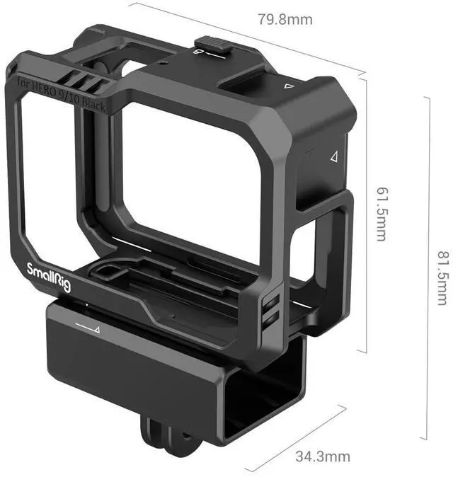 Alt view image 3 of 7 - SmallRig Full Camera Cage for GoPro HERO 10/9, Black