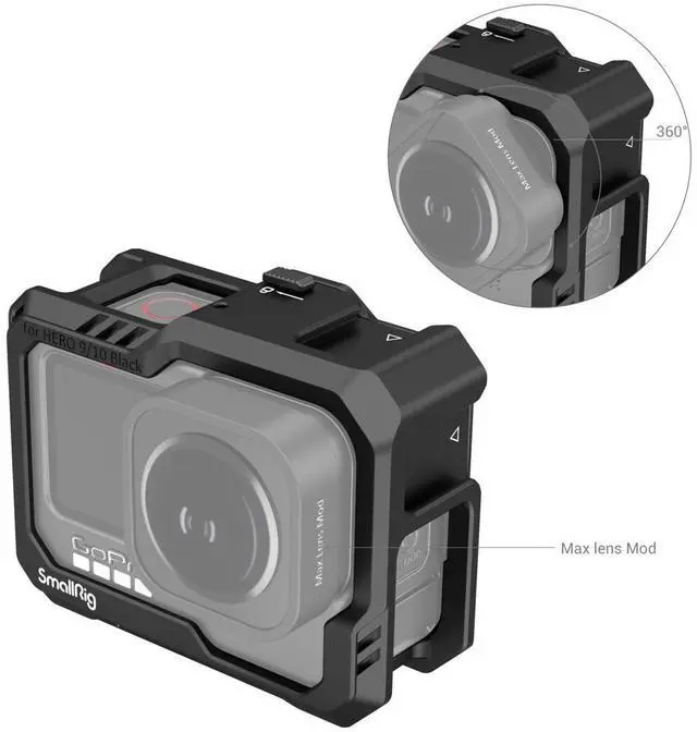 Alt view image 4 of 7 - SmallRig Full Camera Cage for GoPro HERO 10/9, Black