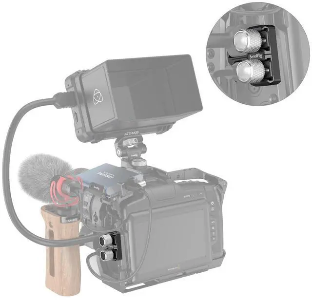 Alt view image 7 of 7 - SmallRig HDMI and USB-C Cable Clamp for BMPCC 6K Pro Camera Cage