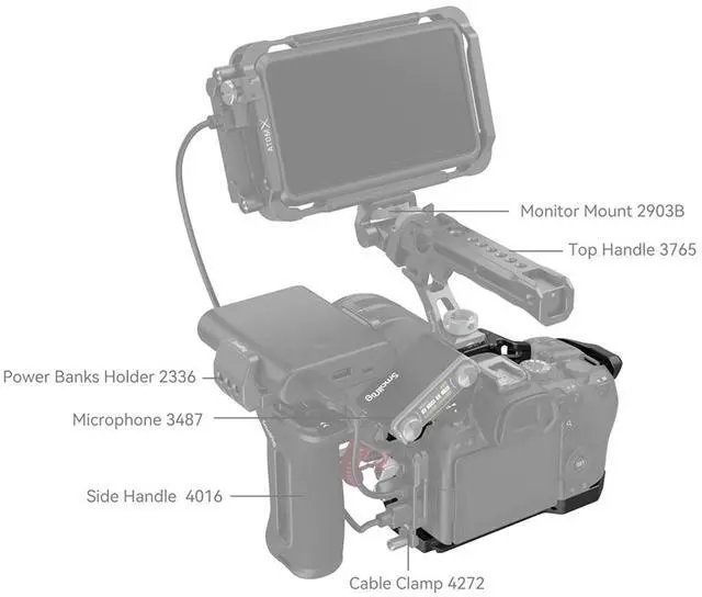 Alt view image 5 of 6 - SmallRig Black Mamba Full Camera Cage for Canon EOS R6 Mark II