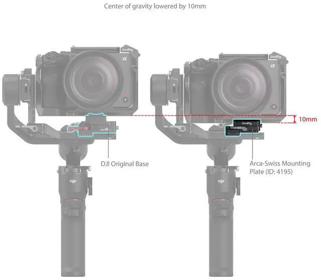 Alt view image 4 of 7 - SmallRig Arca-Swiss Mount Plate for DJI RS 3 Mini