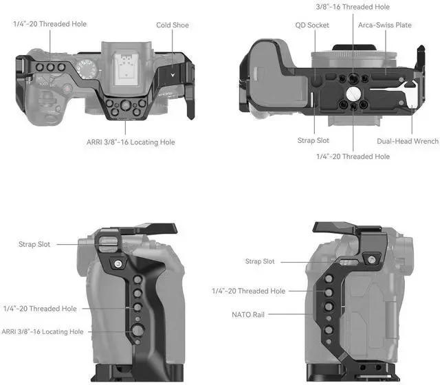 Alt view image 4 of 5 - SmallRig Full Camera Cage for Canon EOS R8 Camera