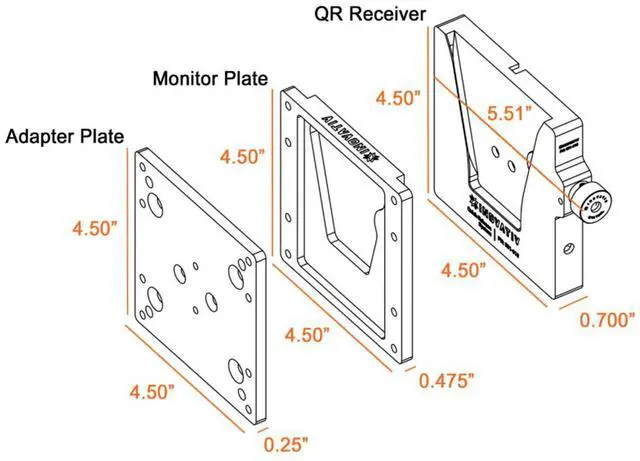Alt view image 7 of 7 - Inovativ QR VESA Monitor Mount System