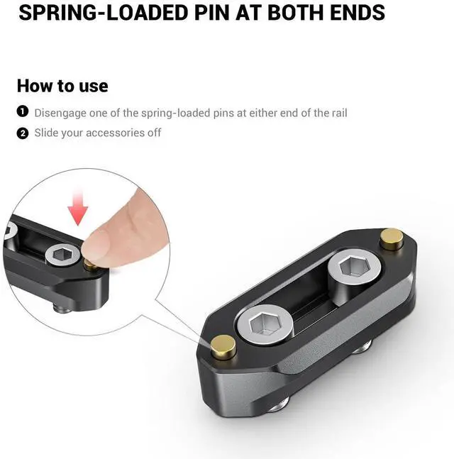 Alt view image 13 of 19 - SMALLRIG DSLR Rigs Quick Release QR Safety Rail 46mm Compatible with RED Epic/Scarlet, Black Magic Camera etc.