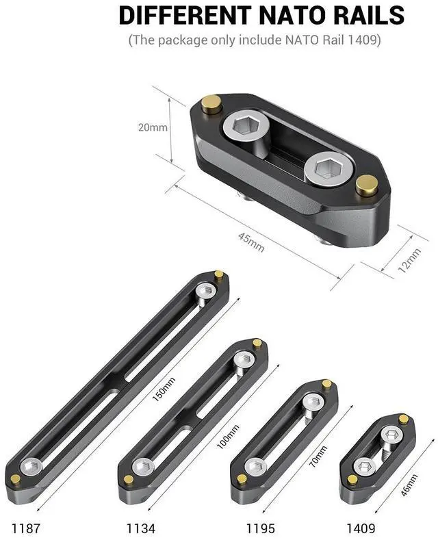 Alt view image 18 of 19 - SMALLRIG DSLR Rigs Quick Release QR Safety Rail 46mm Compatible with RED Epic/Scarlet, Black Magic Camera etc.