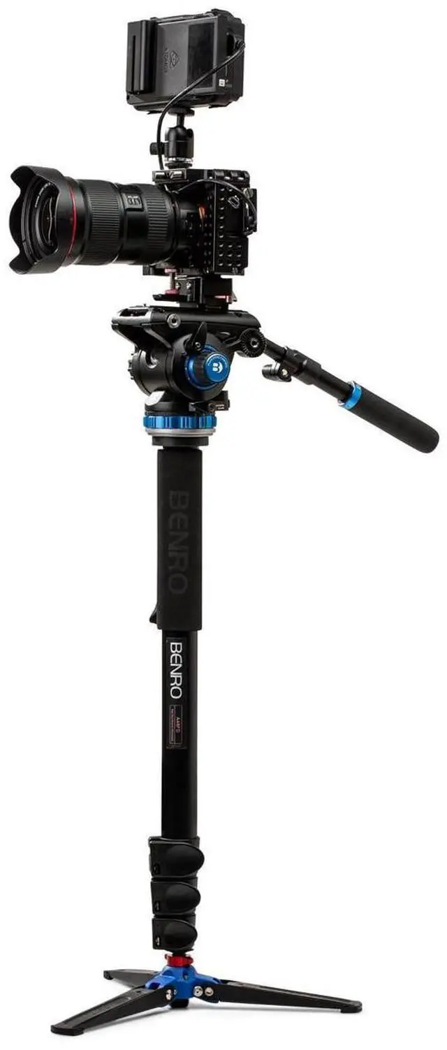 Alt view image 4 of 13 - Benro A48FD Flip Lock Monopod W/ S6PRO Fluid Video Head A48FDS6PRO
