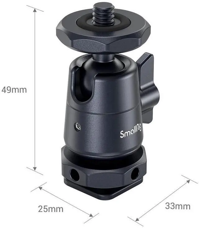 Alt view image 2 of 7 - SmallRig Mini Ball Head Mount with Removable Cold Shoe, 2-Pack