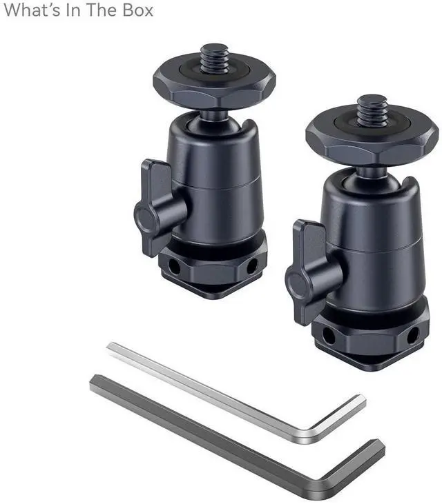 Alt view image 3 of 7 - SmallRig Mini Ball Head Mount with Removable Cold Shoe, 2-Pack