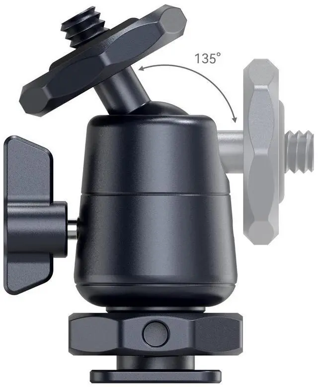 Alt view image 4 of 7 - SmallRig Mini Ball Head Mount with Removable Cold Shoe, 2-Pack