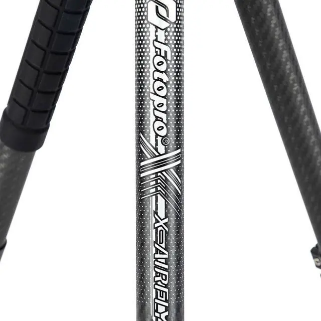 Alt view image 3 of 7 - FotoPro X-AIRFLY Video 5-Section Carbon Fiber 2-In-1 Tripod with Ball + Fluid Video Head, Orange