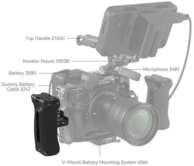 Alt view image 6 of 7 - SmallRig Universal Side Handle with Adapter