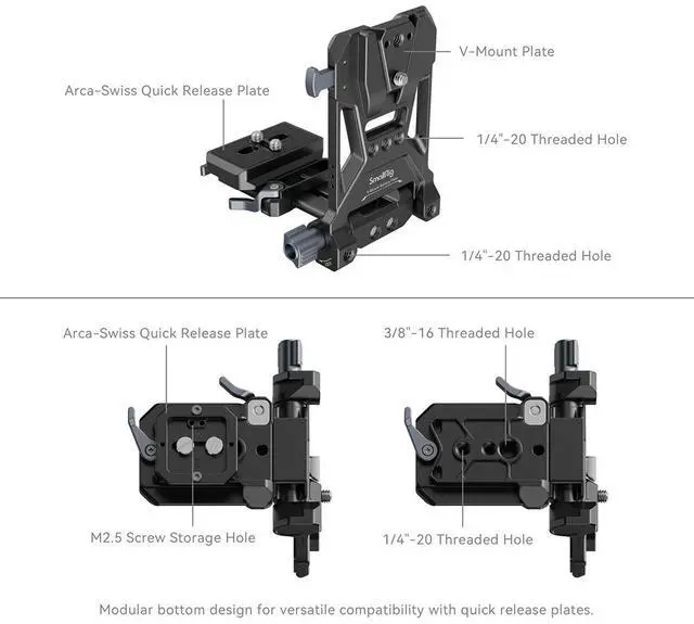 Alt view image 6 of 7 - SmallRig 4064B Compact V-Mount Battery Mounting System