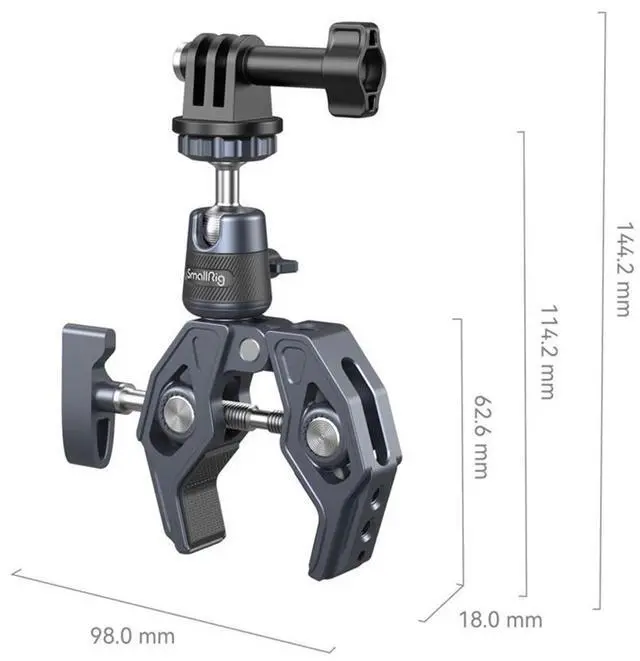 Alt view image 3 of 7 - SmallRig Super Clamp with Ball Head Mount for Action Camera