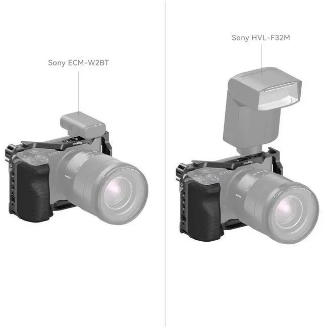 Alt view image 4 of 7 - SmallRig Full Camera Cage Kit with Silicon Handle and HDMI Cable Clamp for Sony ZV-E1