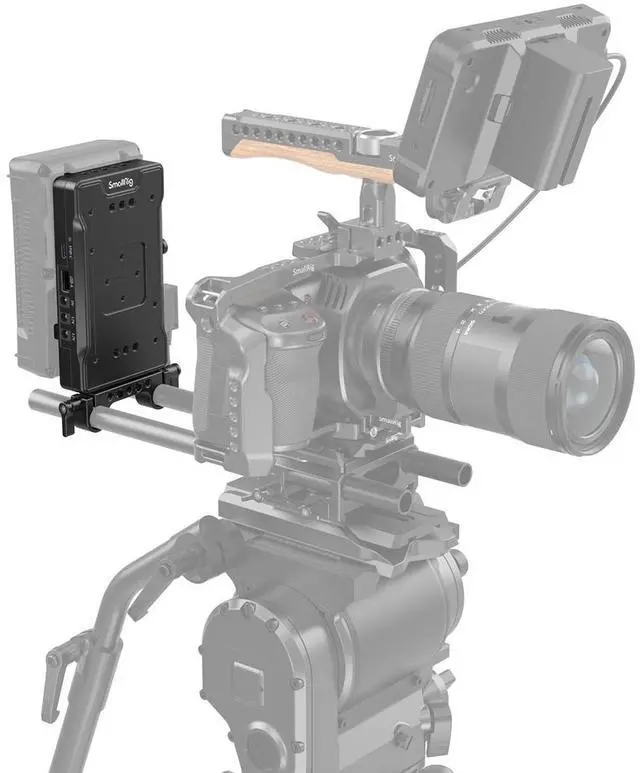 Alt view image 4 of 7 - SmallRig Advanced V-Mount Battery Plate with Dual 15mm Rod Clamp