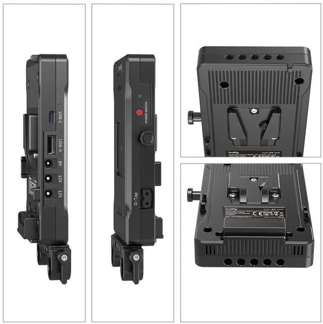 Alt view image 3 of 7 - SmallRig Advanced V-Mount Battery Plate with Dual 15mm Rod Clamp