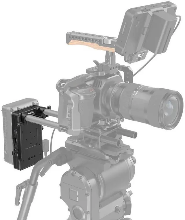 Alt view image 5 of 7 - SmallRig Advanced V-Mount Battery Plate with Dual 15mm Rod Clamp