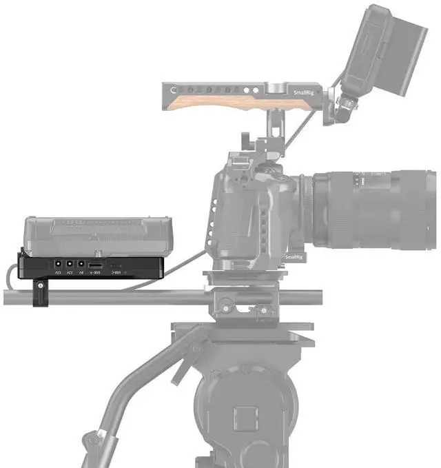 Alt view image 7 of 7 - SmallRig Advanced V-Mount Battery Plate with Dual 15mm Rod Clamp