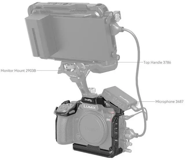 Alt view image 6 of 7 - SmallRig Black Mamba Full Camera Cage for Panasonic LUMIX S5II/S5IIX