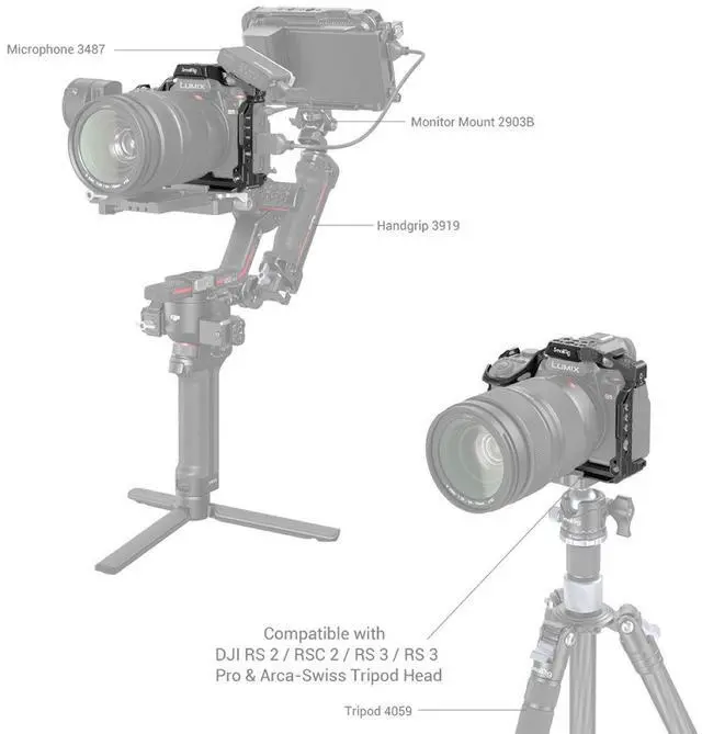 Alt view image 7 of 7 - SmallRig Black Mamba Full Camera Cage for Panasonic LUMIX S5II/S5IIX