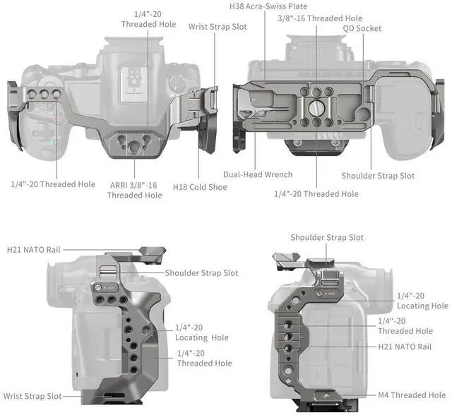 Alt view image 4 of 7 - SmallRig HawkLock Quick Release Cage for Canon EOS R5 Mark II
