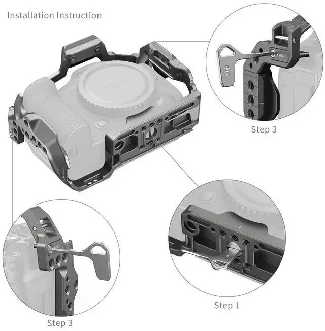 Alt view image 3 of 7 - SmallRig HawkLock Quick Release Cage for Canon EOS R5 Mark II