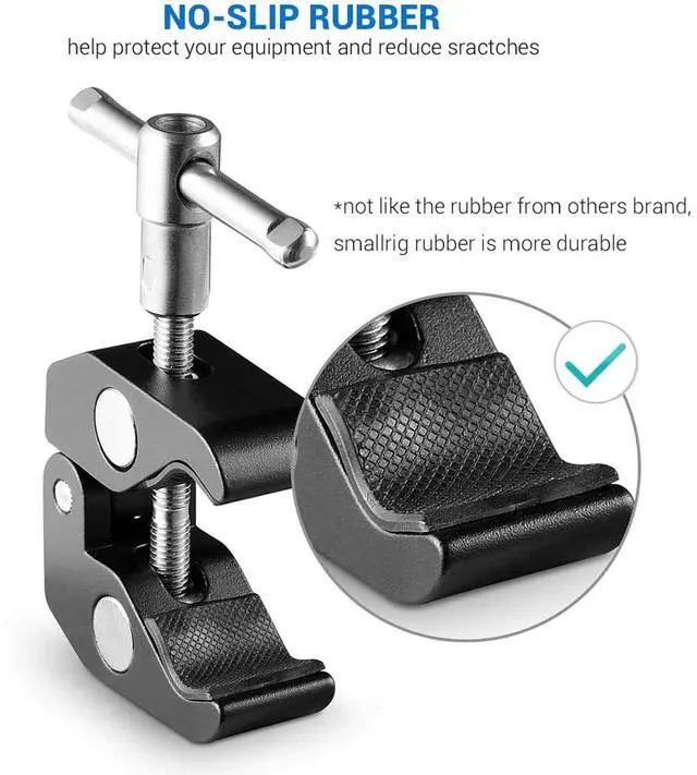 Alt view image 6 of 7 - SmallRig Super Clamp with 1/4" and 3/8" Thread, 2-Pack
