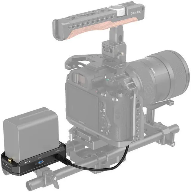 Alt view image 3 of 7 - SmallRig SmallRig NP-F Battery Adapter Mount Plate Kit with Dummy Battery Power Cable for Sony NP-FZ100 (Advanced Edition)