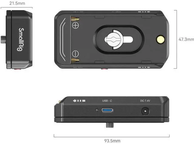 Alt view image 6 of 7 - SmallRig SmallRig NP-F Battery Adapter Mount Plate Kit with Dummy Battery Power Cable for Sony NP-FZ100 (Advanced Edition)