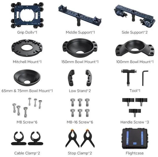 Alt view image 3 of 4 - MOVMAX Grip Dolly Camera System Pro Kit with Flight Case