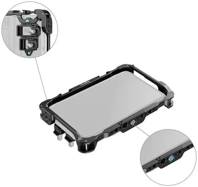 Alt view image 2 of 7 - SmallRig Cage Kit with Sunhood and Screen Protector for Atomos Shinobi II Monitor