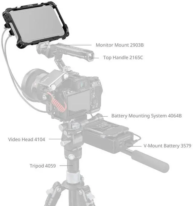 Alt view image 5 of 7 - SmallRig Cage Kit with Sunhood and Screen Protector for Atomos Shinobi II Monitor