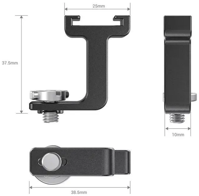 Alt view image 4 of 6 - SmallRig 1/4"-20 Thread to Cold Shoe Adapter for Pro Mobile Cage, J-Shaper