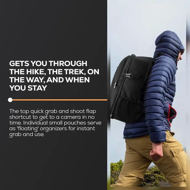 Alt view image 7 of 7 - Slinger Alpine 200 Lightweight Compact Camera Backpack #ALPINE-200
