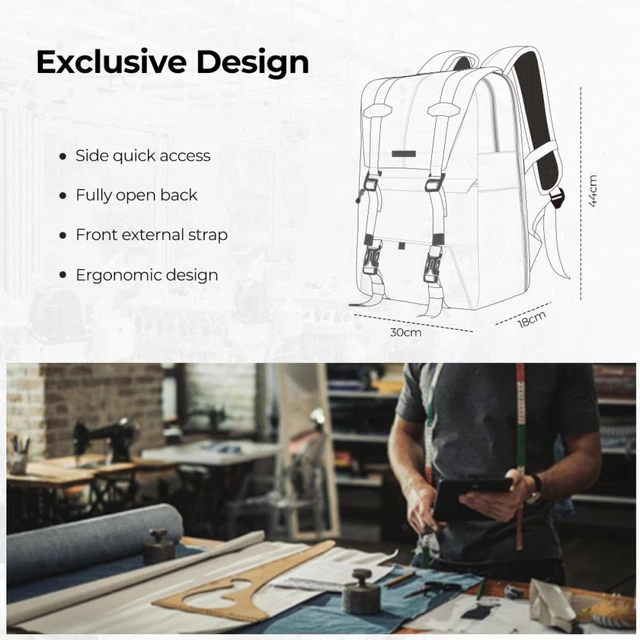 Alt view image 3 of 7 - K&F Concept Beta 20L Multifunctional Waterproof DSLR Camera Travel Backpack for Outdoor Photography, Large, Orange/Dark Green