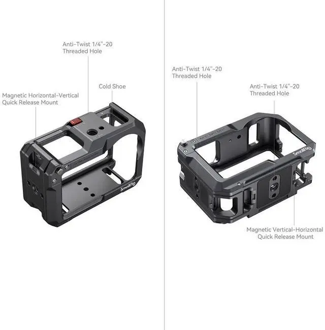 Alt view image 2 of 7 - SmallRig 4119C Full Camera Cage for DJI Osmo Action 3, 4 and 5 Pro