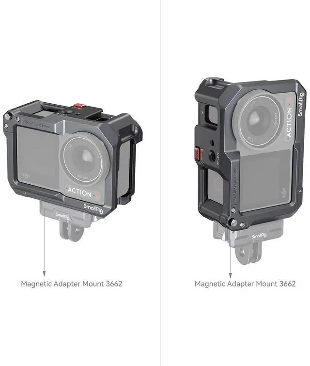 Alt view image 4 of 7 - SmallRig 4119C Full Camera Cage for DJI Osmo Action 3, 4 and 5 Pro