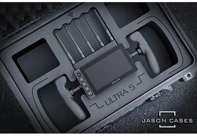 Alt view image 4 of 6 - Jason Cases Waterproof Hard Case with Foam Insert for SmallHD Ultra 5 Bolt 6 Wireless Monitor, Black