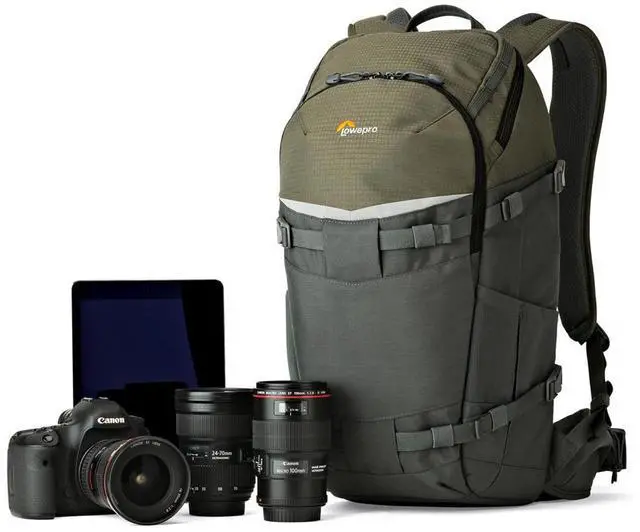 Alt view image 11 of 13 - Lowepro Flipside Trek BP 350 AW Backpack, Gray/Dark Green #LP37015