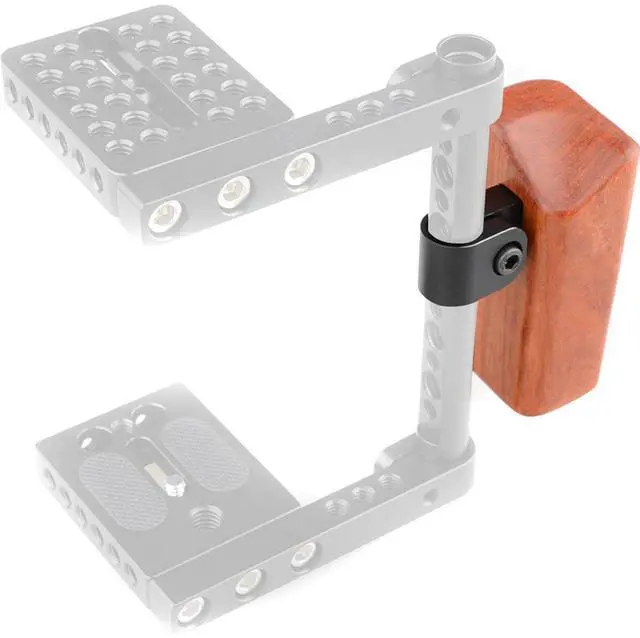 Alt view image 6 of 7 - CAMVATE Right Hand Wooden Handle Grip with 15mm Rod Clamp Connector for Select DV and DSLR Camera Cages