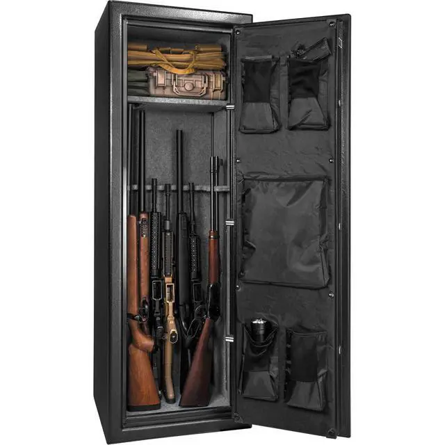 Alt view image 3 of 7 - Barska FV-1000 8.47 Cubic Foot Tall Fireproof Vault Safe for 14 Rifles, with Quick Entry Electronic Keypad, Black