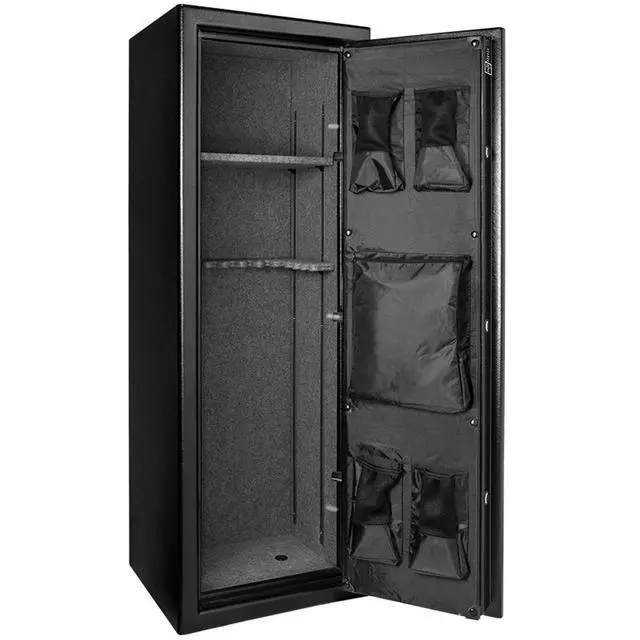 Alt view image 2 of 7 - Barska FV-1000 8.47 Cubic Foot Tall Fireproof Vault Safe for 14 Rifles, with Quick Entry Electronic Keypad, Black